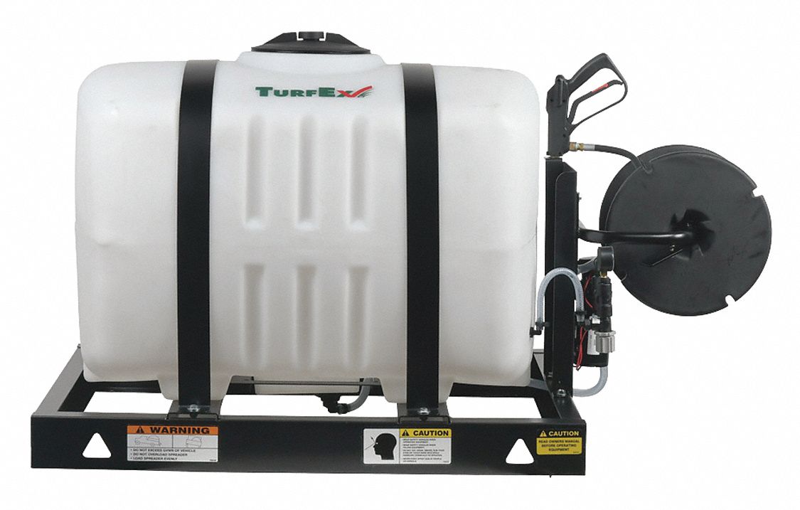 Turf Sprayer: 100 gal Tank Capacity, 2 gpm Flow Rate, 60 psi PSI, 50 ft Hose Lg