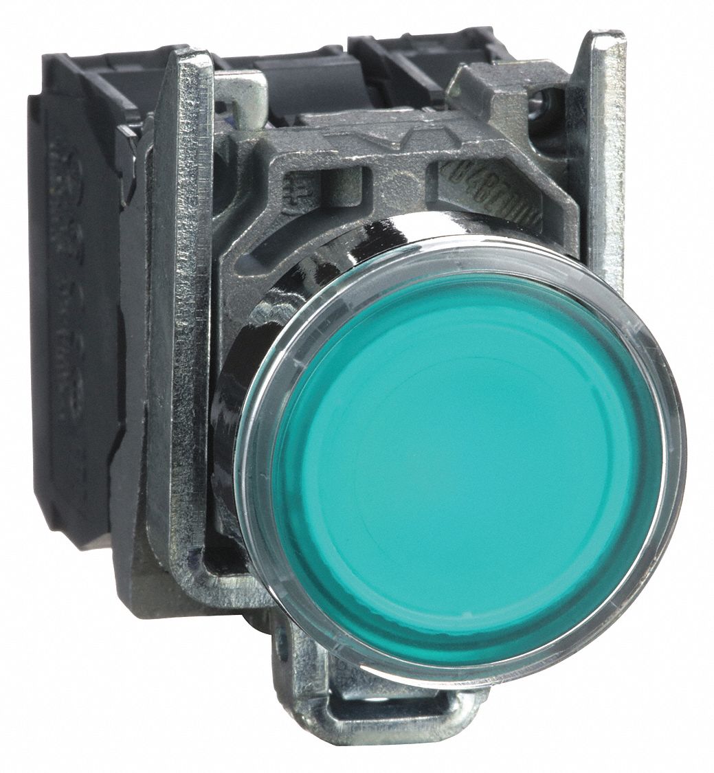SCHNEIDER ELECTRIC XB4BW33G5 Illuminated Push Button,22mm,Green