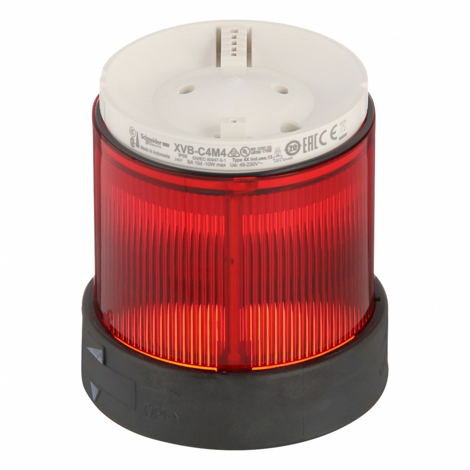 Tower Light Module: Flashing, 24 to 48V DC, Red, 70 mm Overall Dia, XVB, XVBC4B4