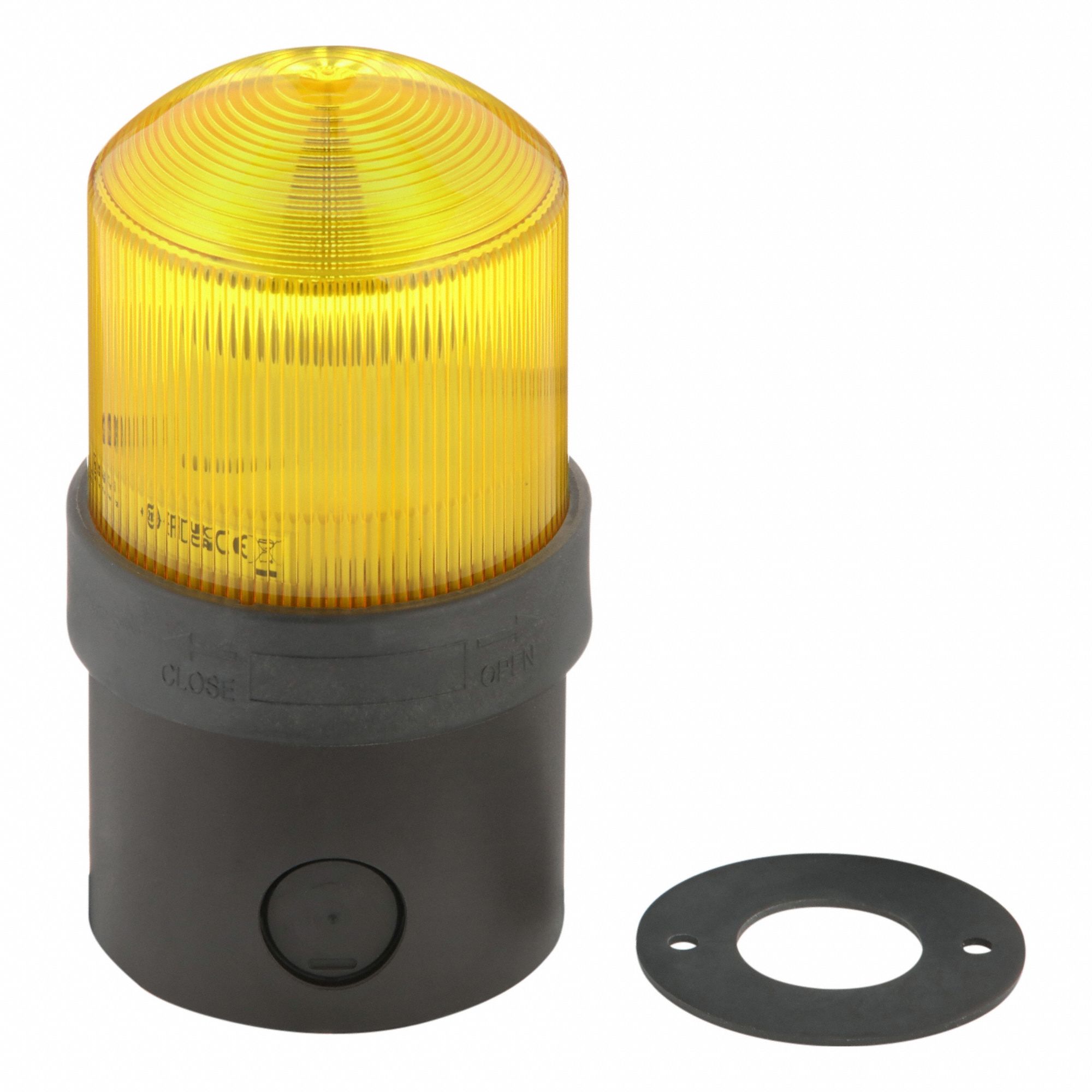 Tower Light Incandescent Assembly: 1 Tier, Yellow, No Sounder Tier, Steady