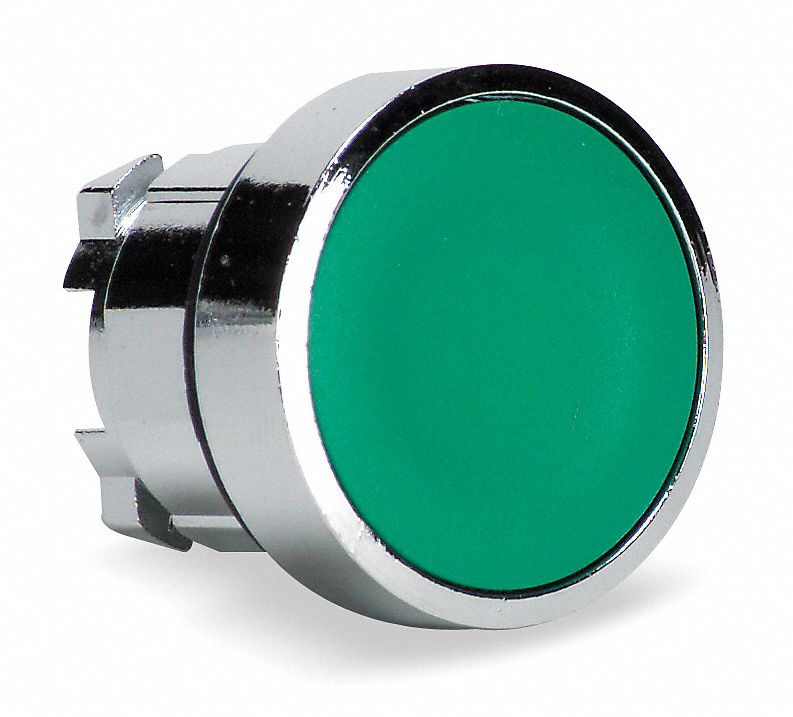 SCHNEIDER ELECTRIC Push Button Operator, Metal, Maintained Push, Green