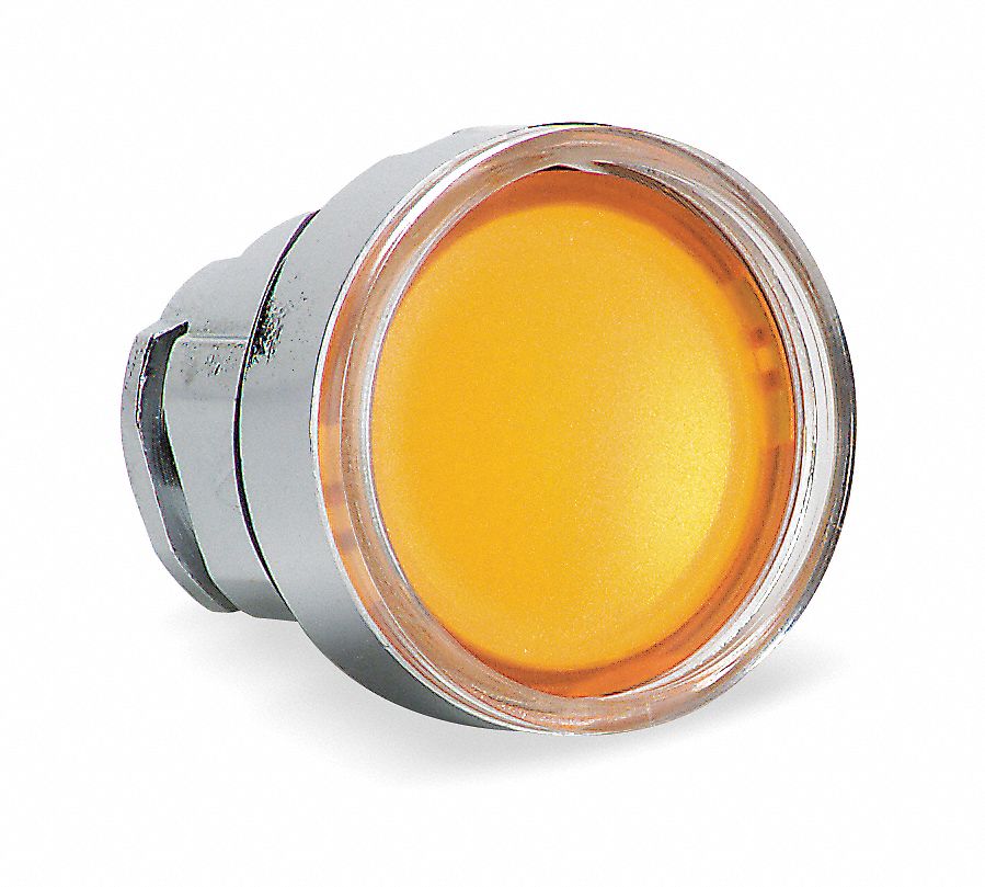 Flush Push Button: Orange, 22 mm Mounting Size, Metallic, Maintained