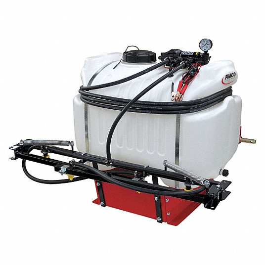 Three Point Hitch Sprayer: 40 gal Tank Capacity, 2.1 gpm Flow Rate, 60 psi PSI, 25 ft Hose Lg