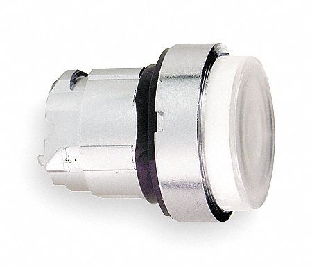 Extended Push Button: White, 22 mm Mounting Size, Metallic, Momentary