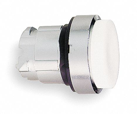 Extended Push Button: White, 22 mm Mounting Size, Metallic, Momentary