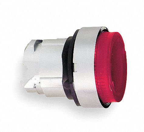 Extended Push Button: Red, 22 mm Mounting Size, Metallic, Momentary