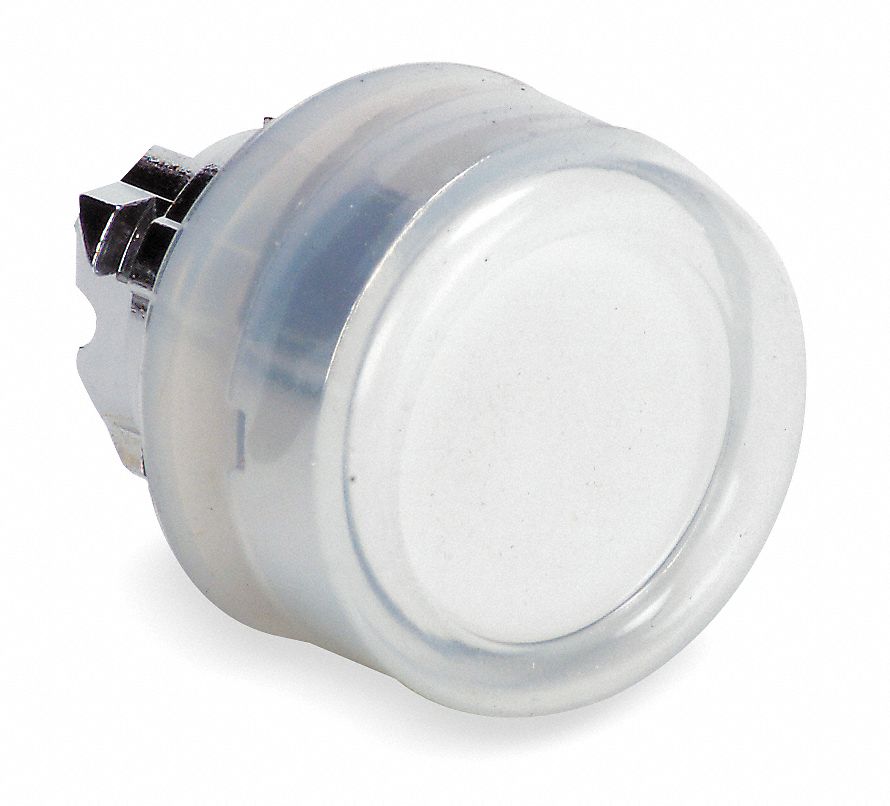 Flush Push Button: White, 22 mm Mounting Size, Metallic, Momentary