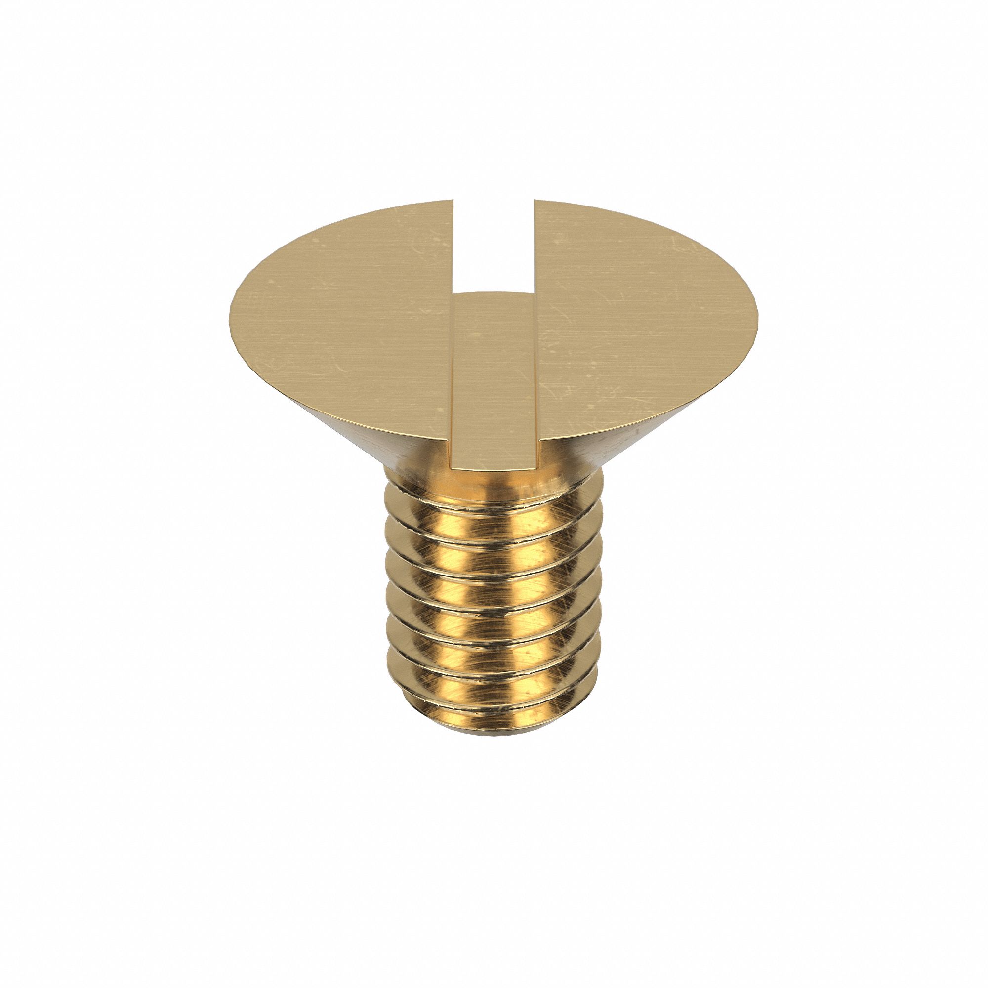 Machine Screw: M4x0.70 Thread Size, 8 mm Lg, Brass, Plain, Flat, Slotted, Machine Screw, 50 PK
