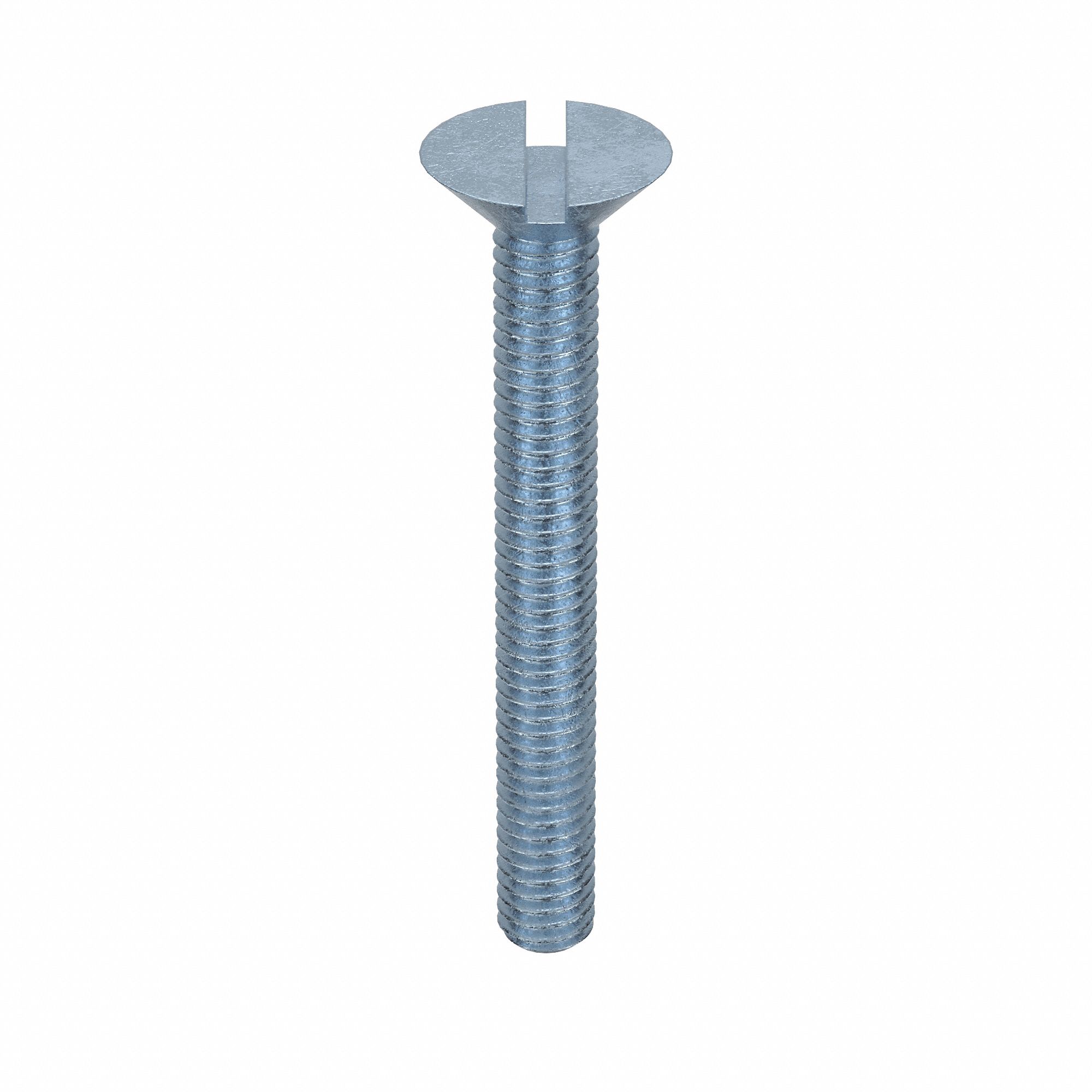 Machine Screw: M4x0.70 Thread Size, 35 mm Lg, Class 4.8, Steel, Zinc-Plated, Flat, Slotted, 100 PK
