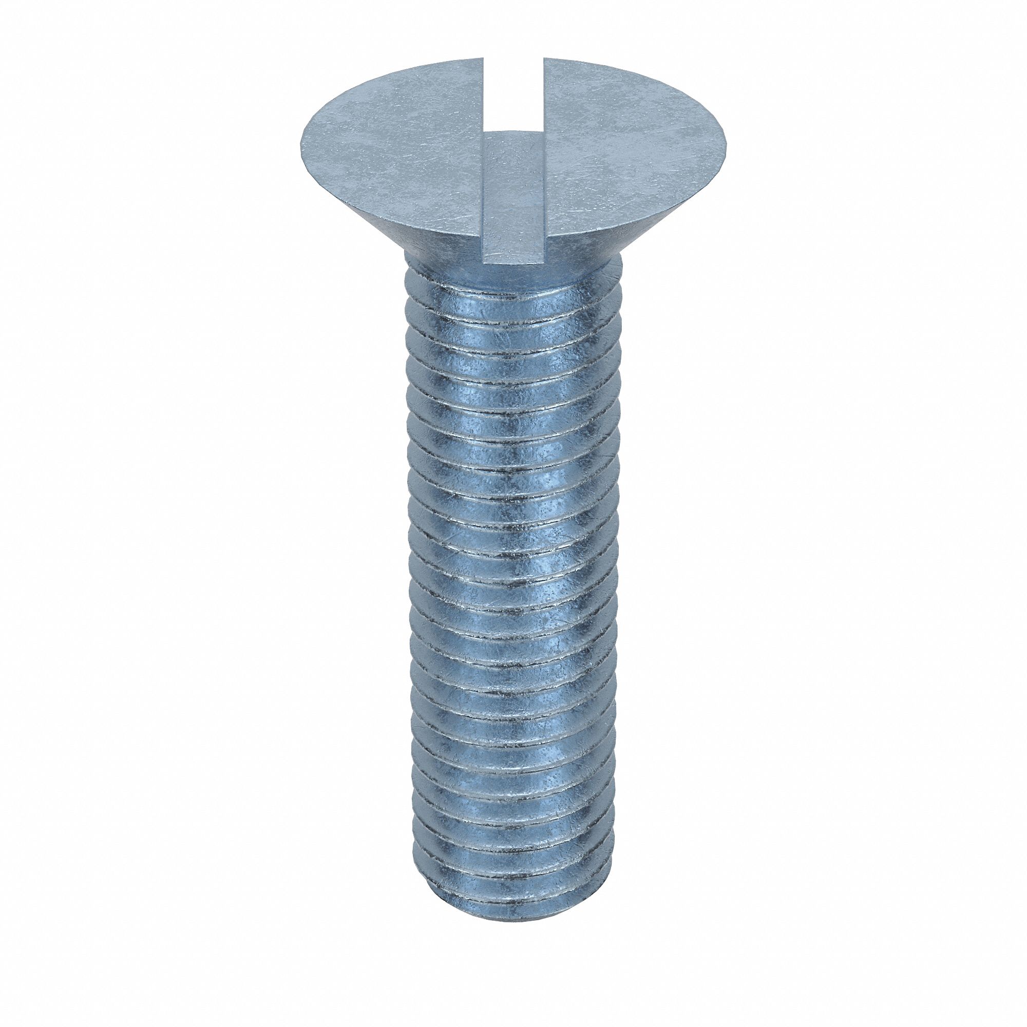 Machine Screw: M10x1.50 Thread Size, 35 mm Lg, Class 4.8, Steel, Zinc-Plated, Flat, Slotted, 25 PK