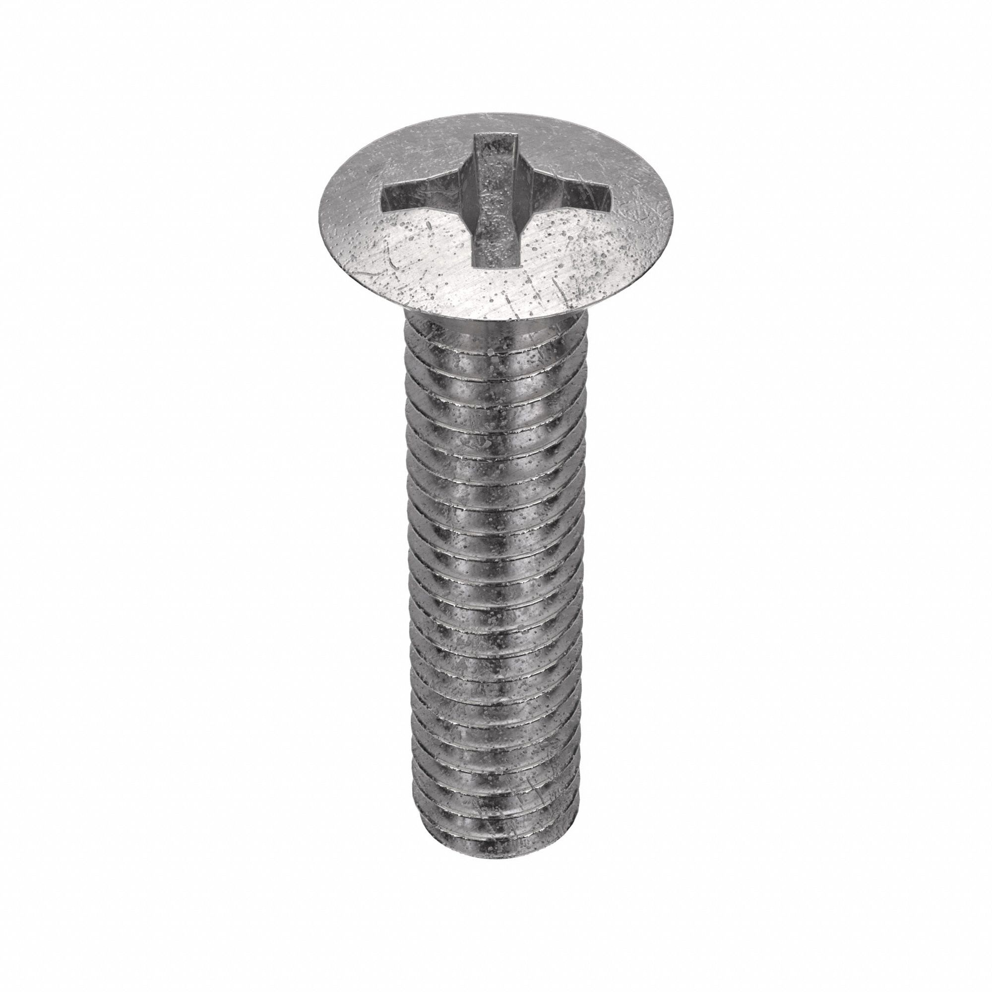 Machine Screw: M2.5x0.45 Thread Size, 10 mm Lg, 18-8, Stainless Steel, Plain, Oval, Phillips, 100 PK