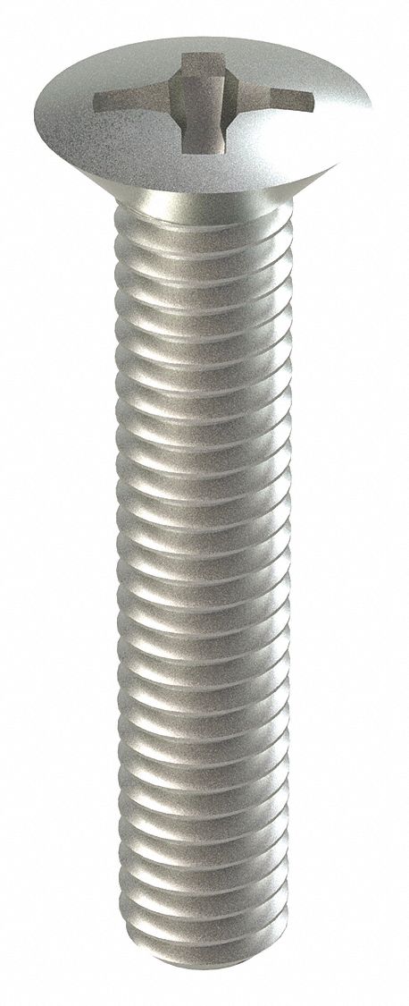 Machine Screw: M4x0.70 Thread Size, 20 mm Lg, 18-8, Stainless Steel, Plain, Oval, Phillips, 100 PK