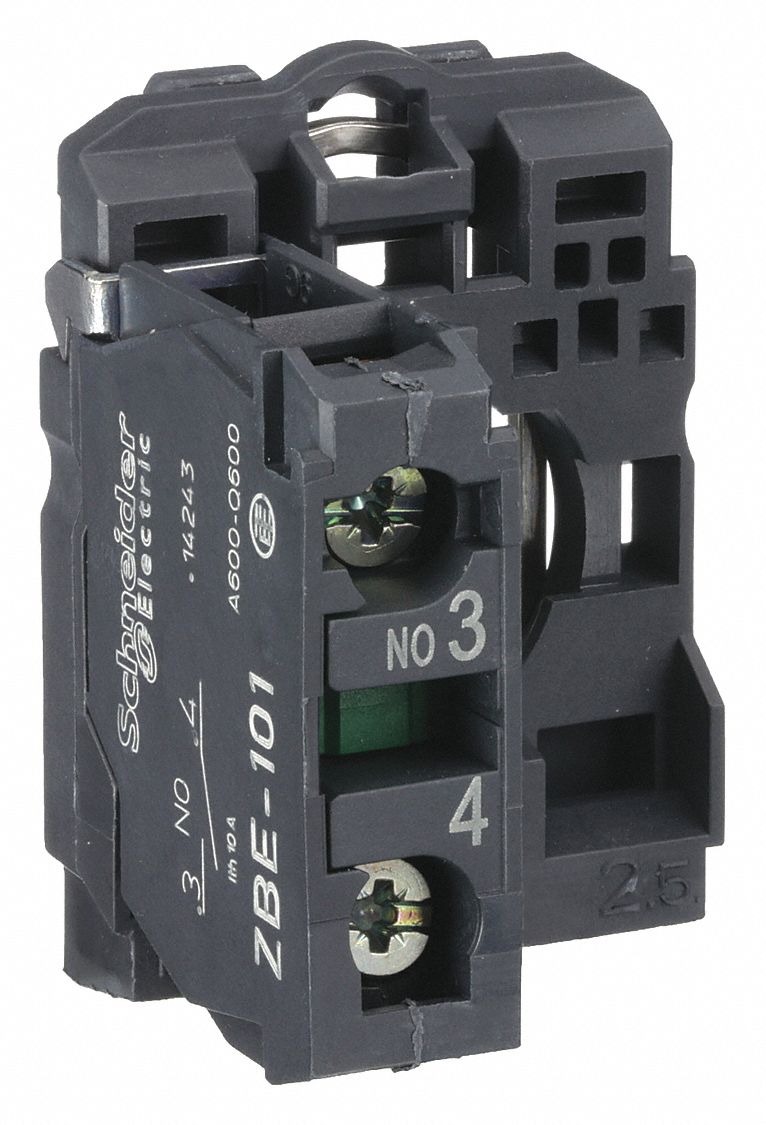 CONTACT BLOCK, 22 MM PANEL MOUNTING SIZE, 1NO, MOMENTARY, ZB5 SERIES