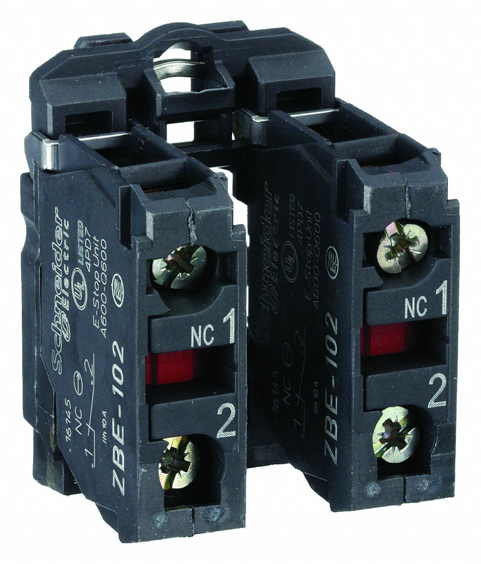CONTACT BLOCK, 22 MM PANEL MOUNTING SIZE, 2NC, MOMENTARY, ZB5 SERIES