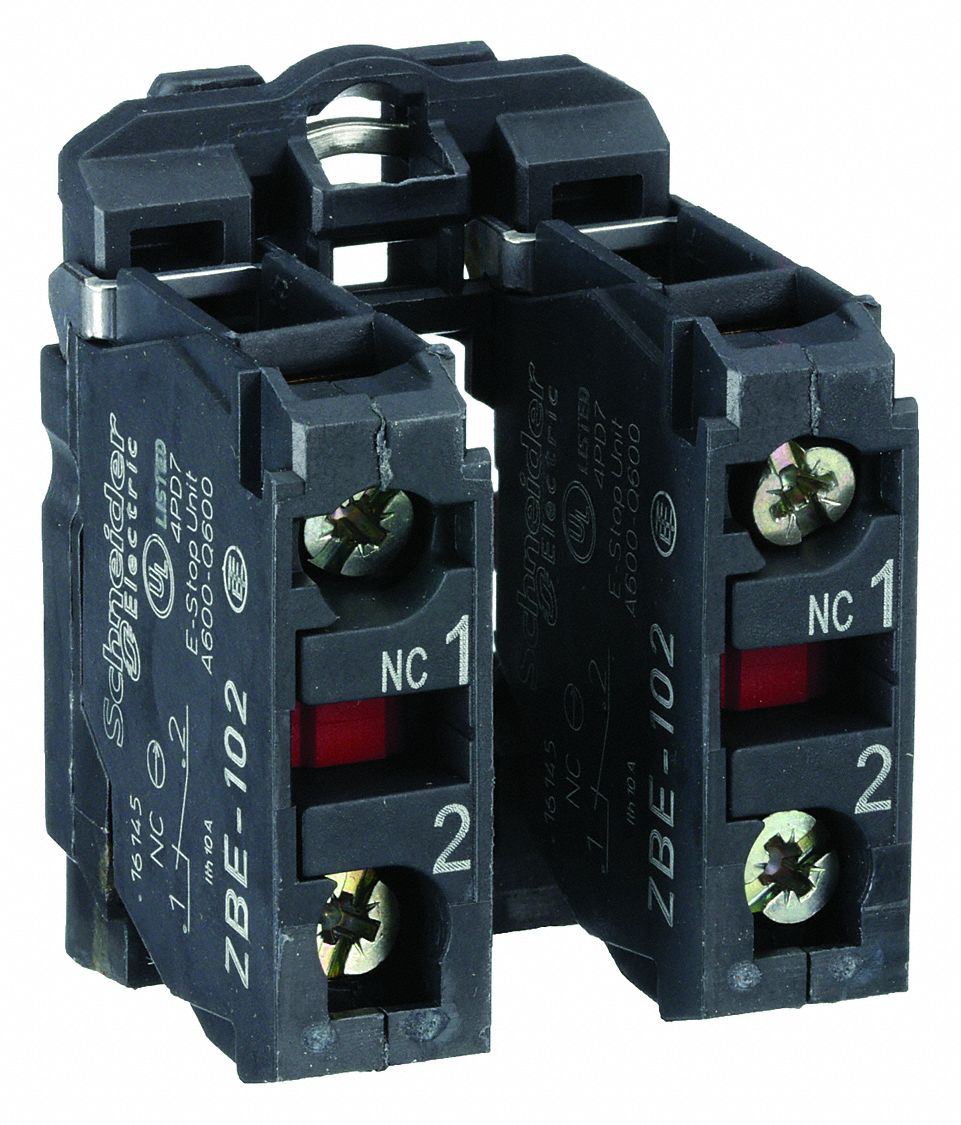 CONTACT BLOCK, 22 MM PANEL MOUNTING SIZE, 2NC, MOMENTARY, ZB5 SERIES