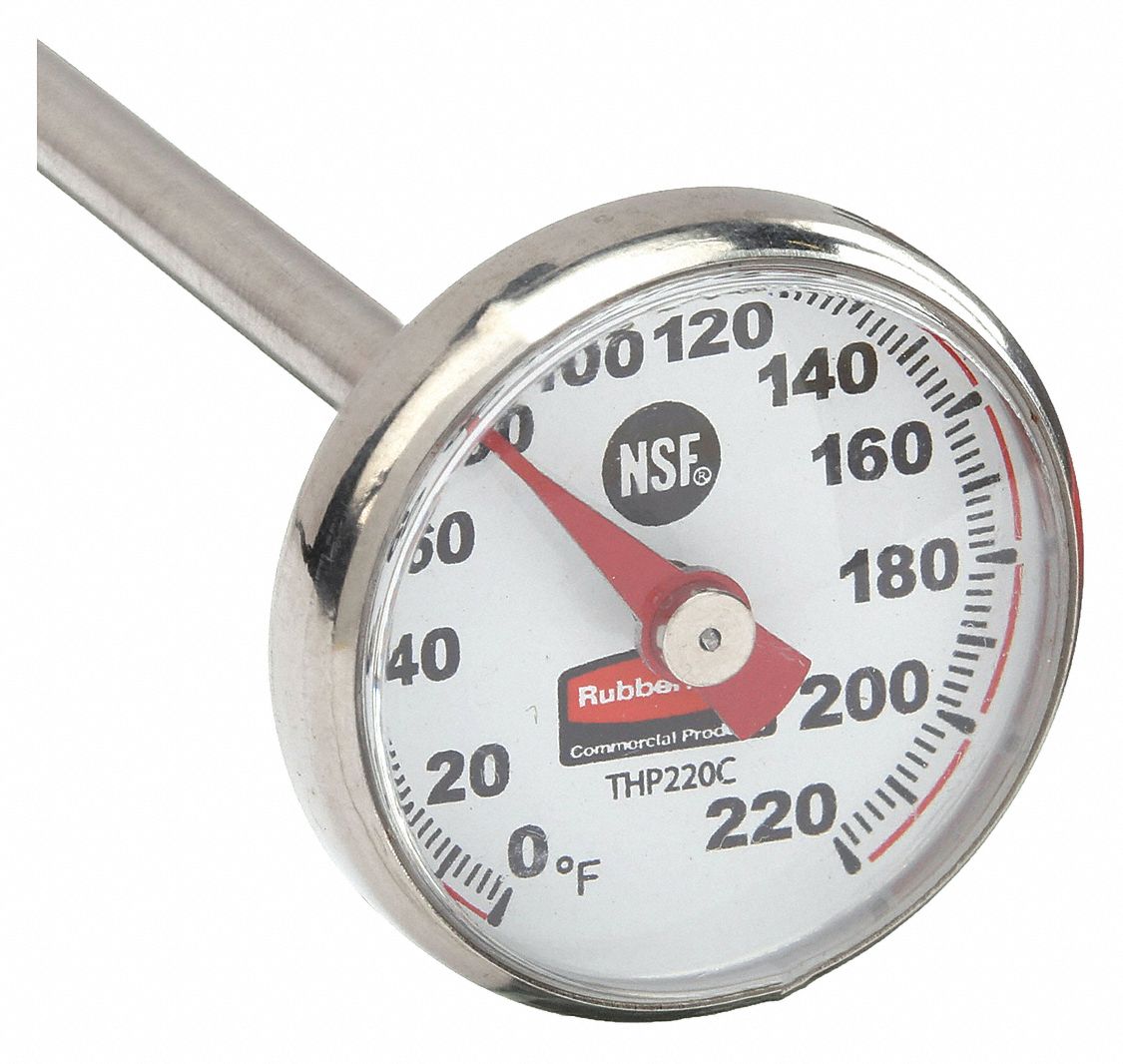 Dial Pocket Thermometer: 1 in Dial Dia, 5 in Stem Lg, 0° to 220°F,  Fahrenheit