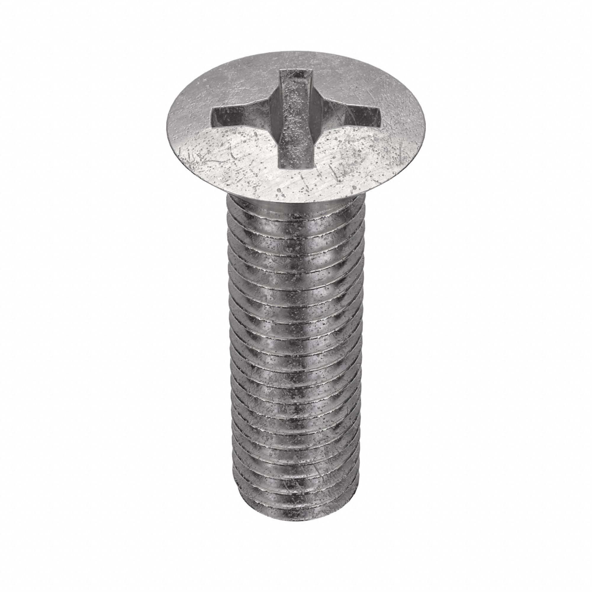 Machine Screw: M8x1.25 Thread Size, 25 mm Lg, 18-8, Stainless Steel, Plain, Oval, Phillips, 25 PK