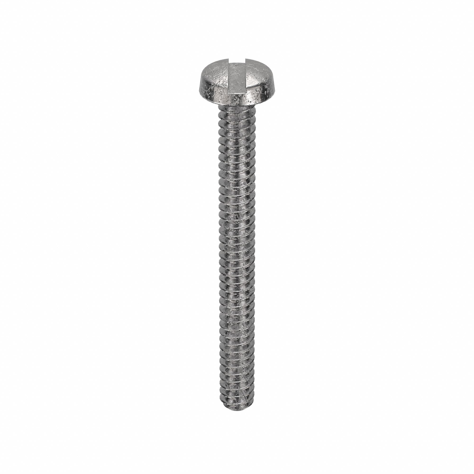 Machine Screws: M1x0.25 Thread Size, 10 mm Lg, Stainless Steel, Plain, Cheese, Slotted, 10 PK