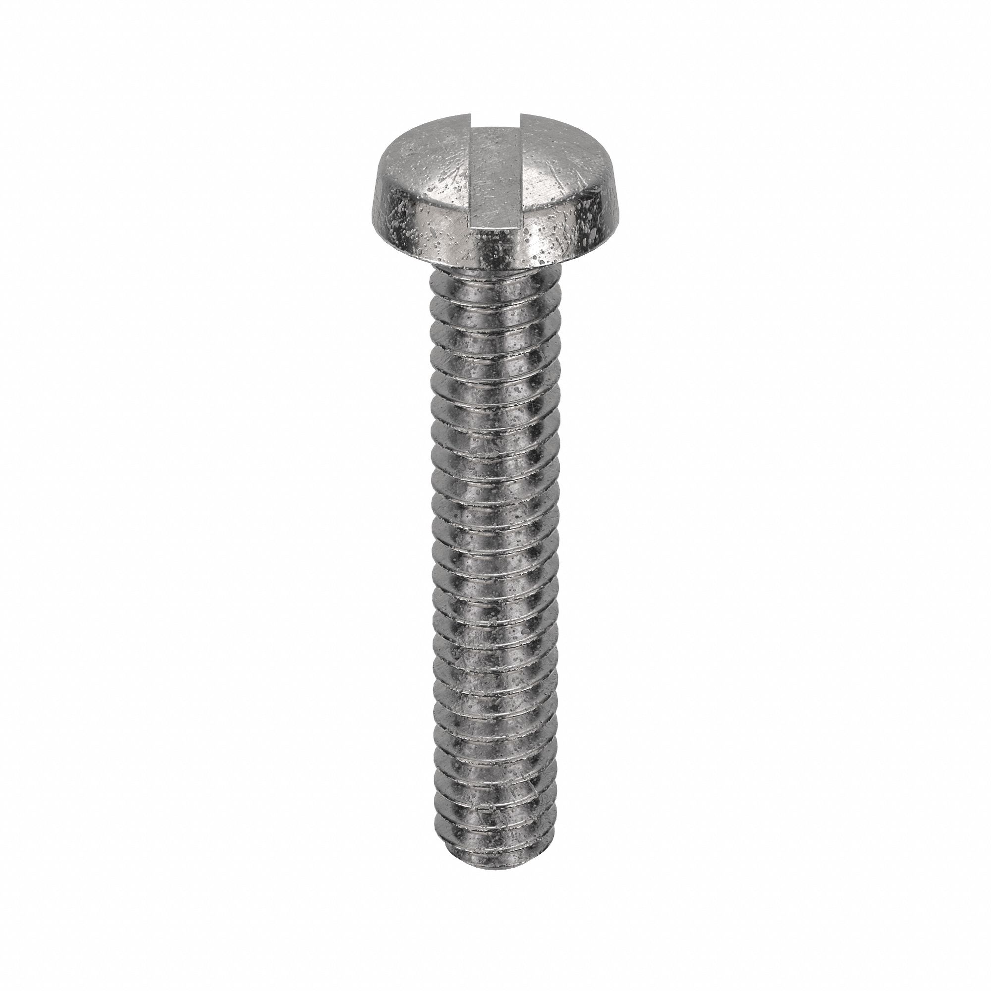 Machine Screws: M1.4x0.30 Thread Size, 8 mm Lg, Stainless Steel, Plain, Cheese, Slotted, 10 PK
