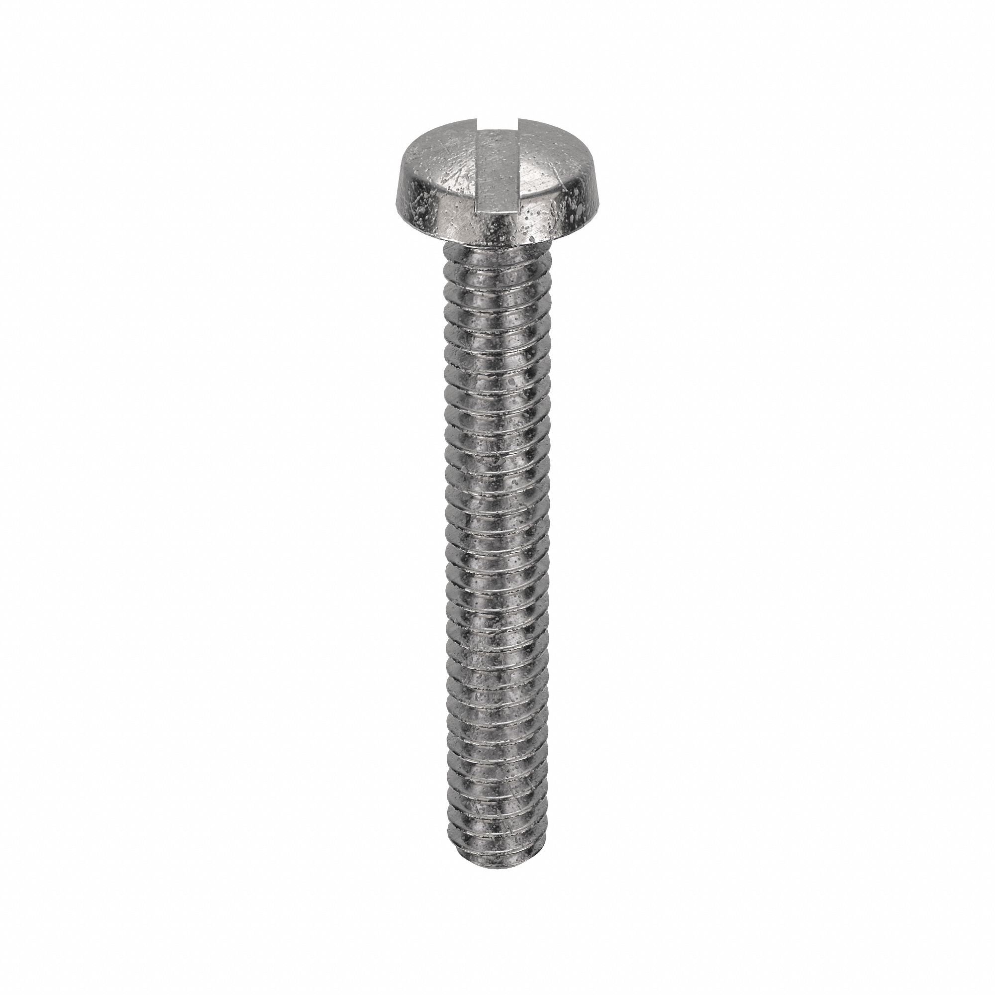 Machine Screws: M1.4x0.30 Thread Size, 10 mm Lg, Stainless Steel, Plain, Cheese, Slotted, 10 PK