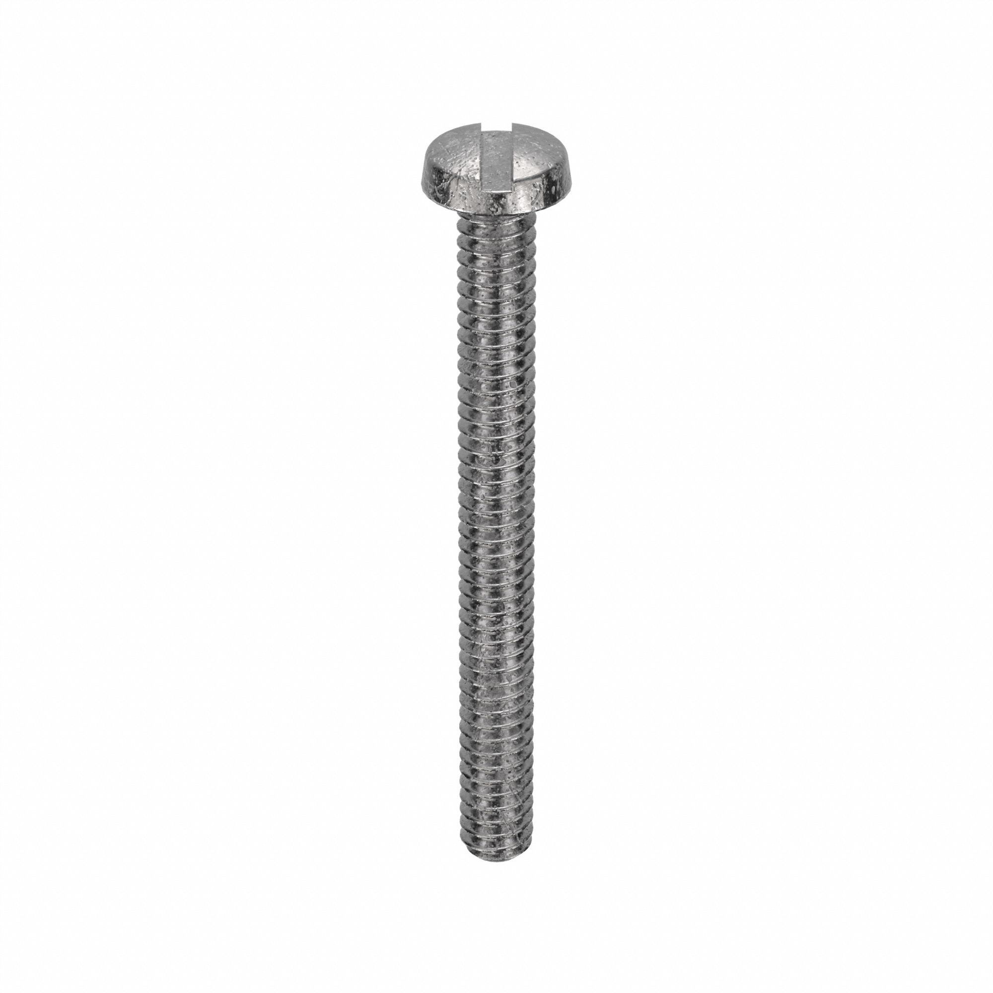 Machine Screws: M1.6x0.35 Thread Size, 16 mm Lg, Stainless Steel, Plain, Cheese, Slotted, 25 PK