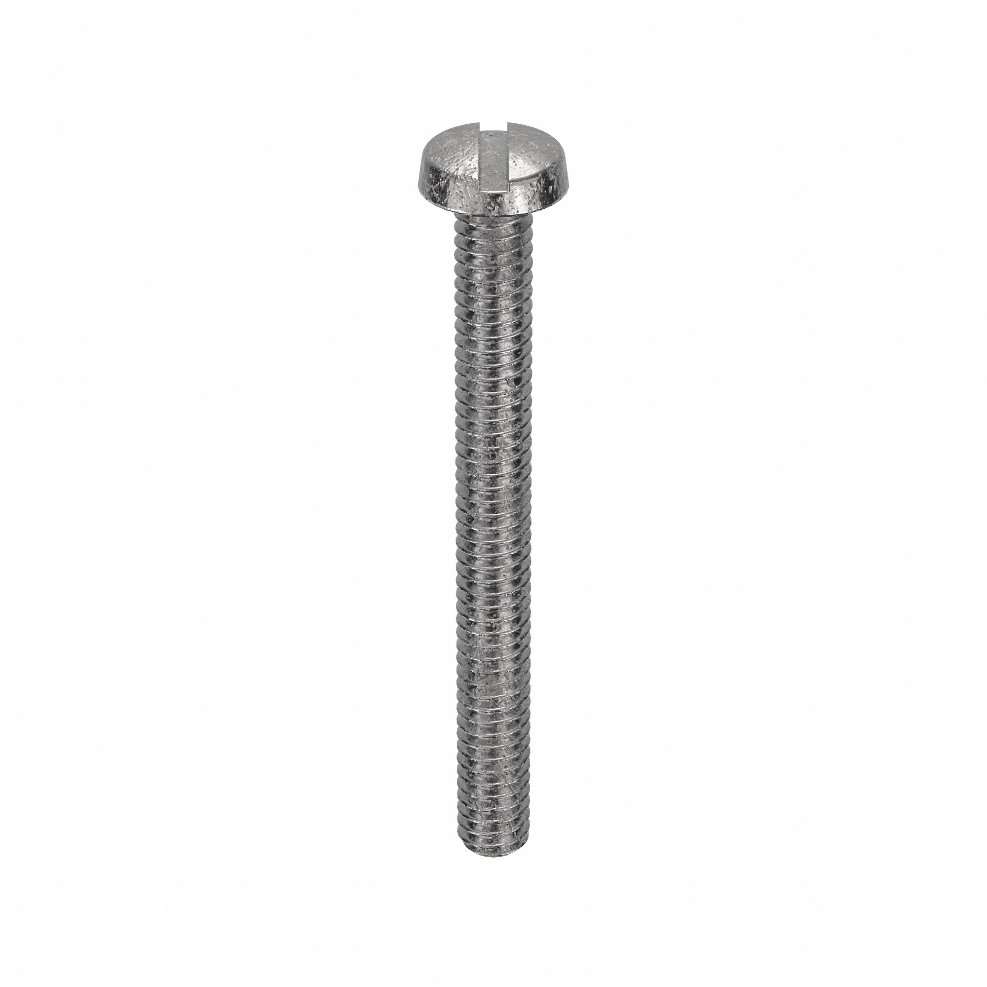 Machine Screw: M2x0.40 Thread Size, 20 mm Lg, 18-8, Stainless Steel, Plain, Cheese, Slotted, 100 PK