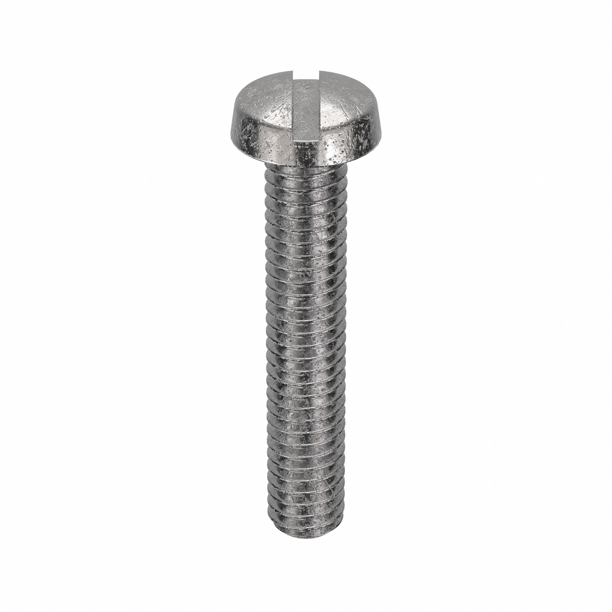 Machine Screws: M2.5x0.45 Thread Size, 14 mm Lg, Stainless Steel, Plain, Cheese, Slotted, 100 PK