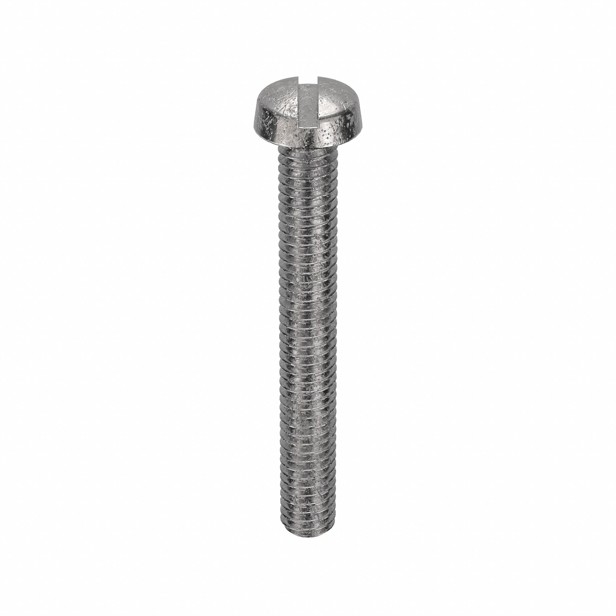 Machine Screw: M2.5x0.45 Thread Size, 20 mm Lg, 18-8, Stainless Steel, Plain, Cheese, 100 PK