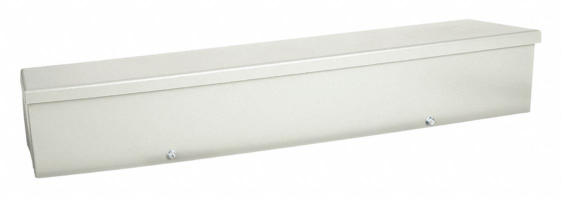 Wiring Trough: Weather-Resistant, NEMA 3R, 4 in x 4 in x 24 in, Gray Powder-Coated Steel