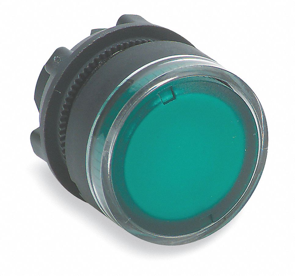 SCHNEIDER ELECTRIC 22 mm Plastic Push Button Cap, Illuminated, Green