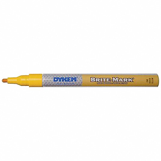 Brite Mark Paint Marker, Fine Tip, Yellow Dykem 41006