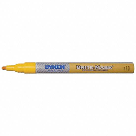 Brite Mark Paint Marker, Fine Tip, Yellow Dykem 41006