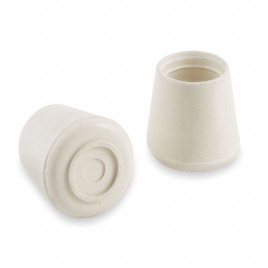 GRAINGER APPROVED Round Slip-On Furniture Protective Leg Tips, White ...