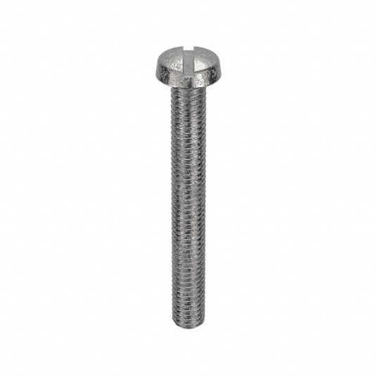 Machine Screw: M3 Thread Size, 25 mm Lg, 18-8 Stainless Steel, Plain,  Cheese, Slotted, 100 PK