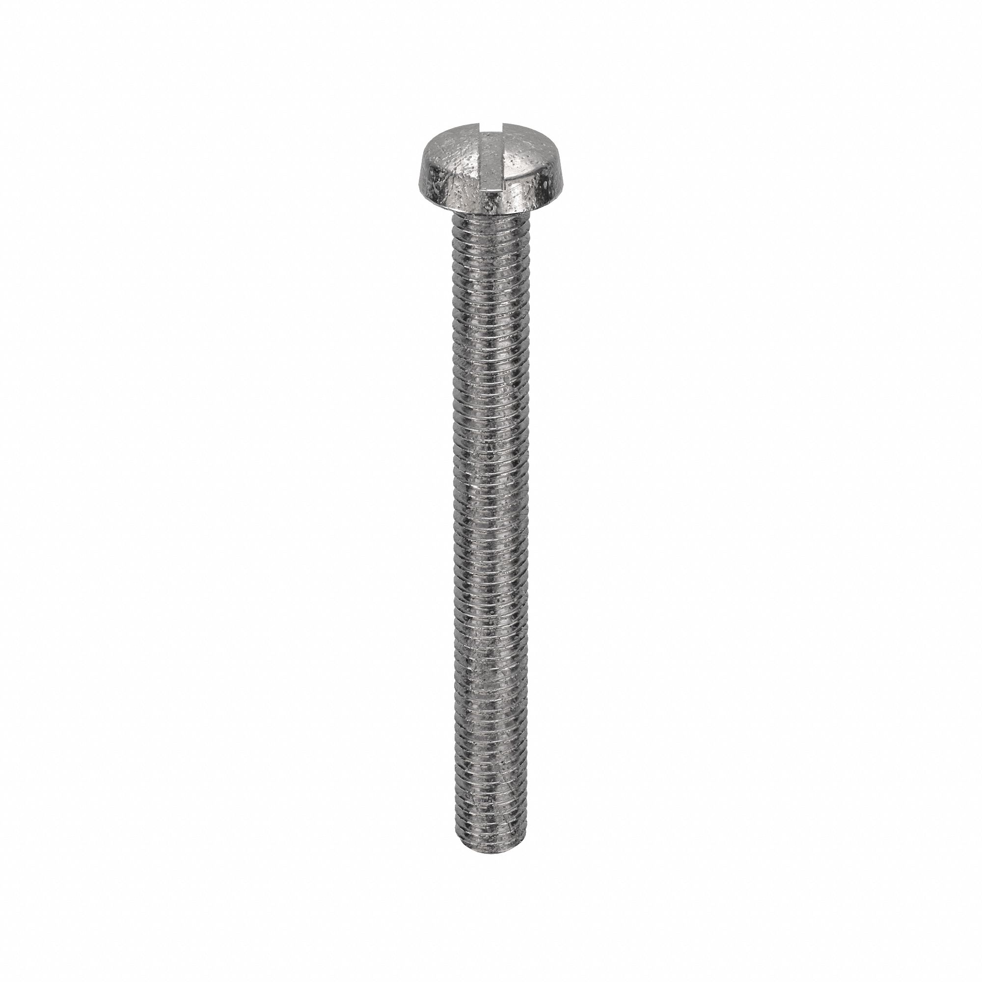 Machine Screw: M3x0.50 Thread Size, 30 mm Lg, 18-8, Stainless Steel, Plain, Cheese, Slotted, 100 PK