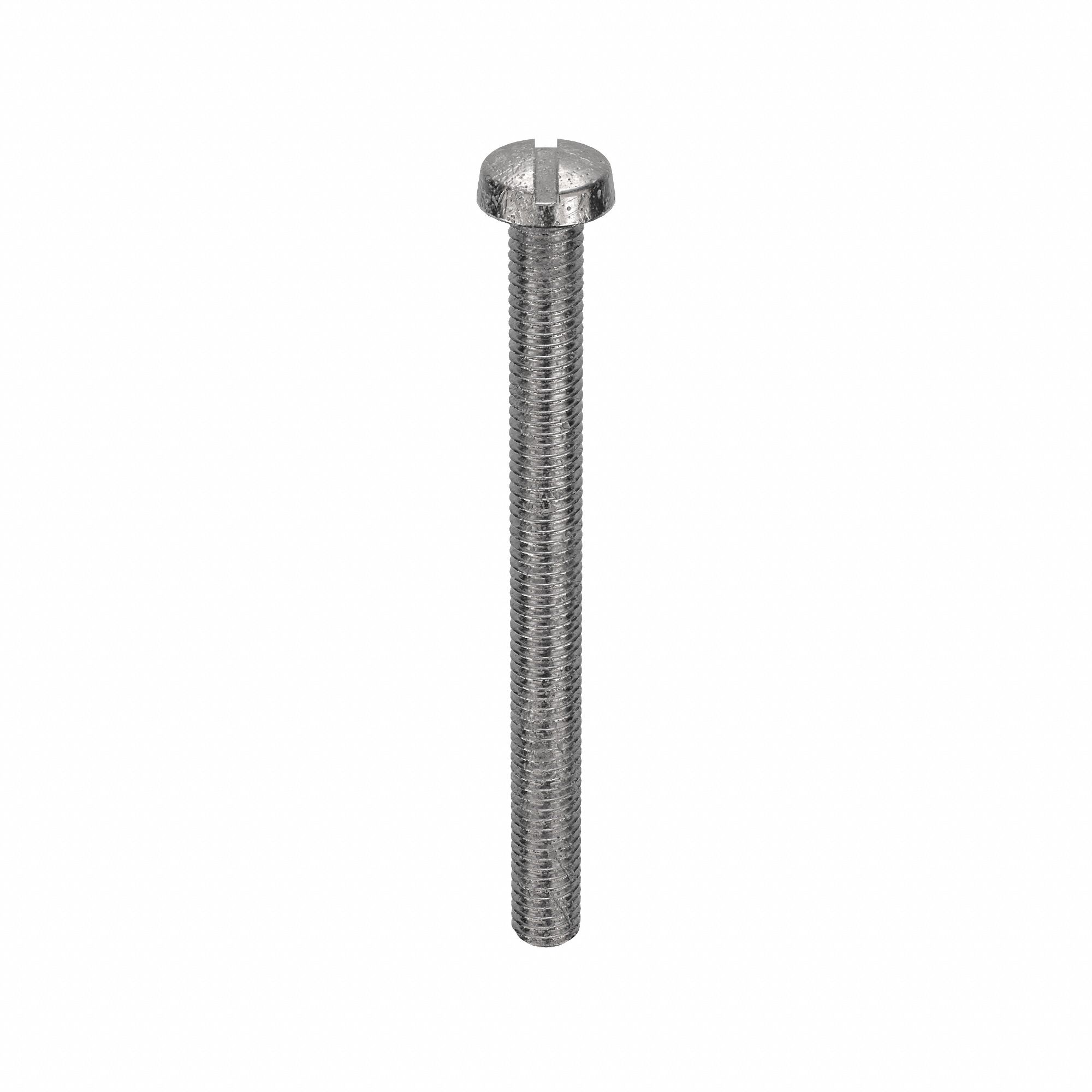 Machine Screw: M3x0.50 Thread Size, 35 mm Lg, 18-8, Stainless Steel, Plain, Cheese, Slotted, 100 PK