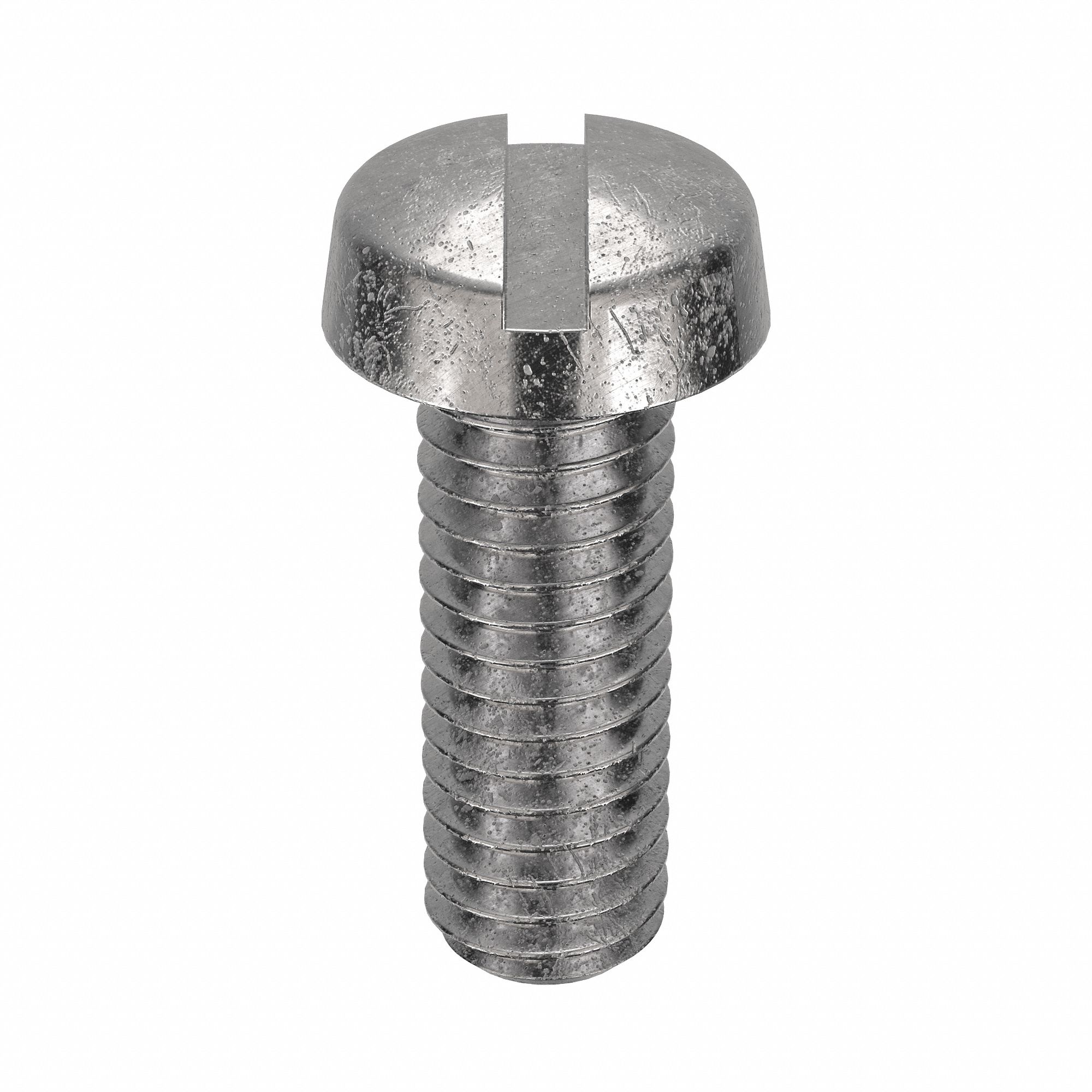 Machine Screws: M3.5x0.60 Thread Size, 10 mm Lg, Stainless Steel, Plain, Cheese, Slotted, 100 PK