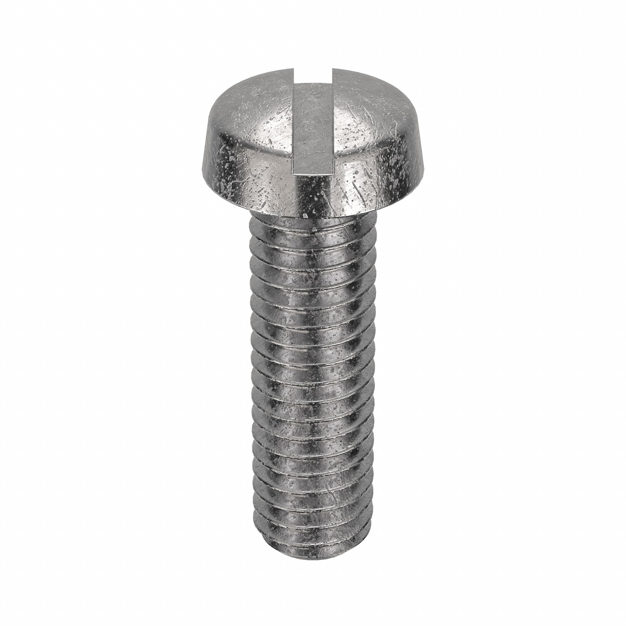 Machine Screws: M3.5x0.60 Thread Size, 12 mm Lg, Stainless Steel, Plain, Cheese, Slotted, 100 PK