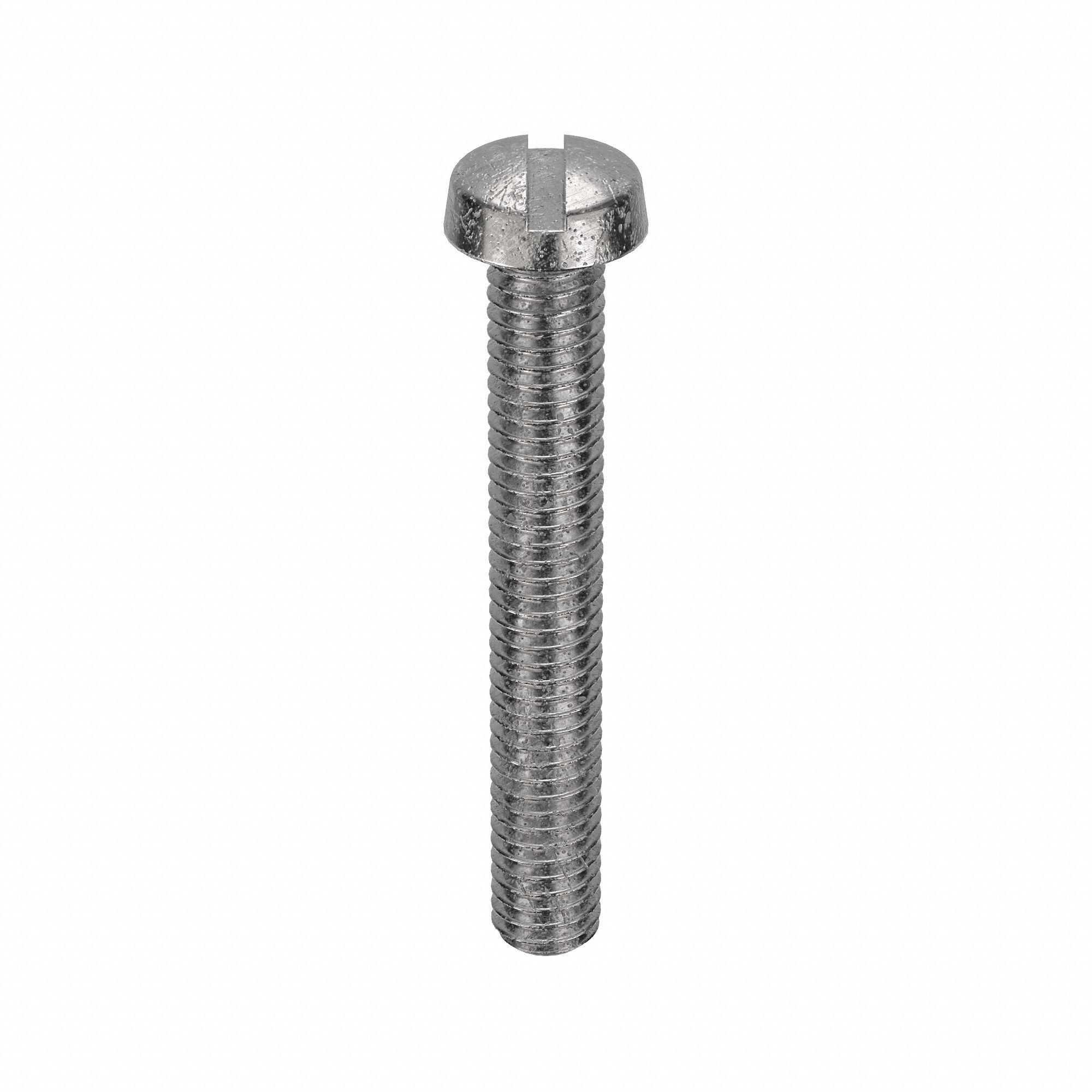 Machine Screws: M3.5x0.60 Thread Size, 25 mm Lg, Stainless Steel, Plain, Cheese, Slotted, 50 PK