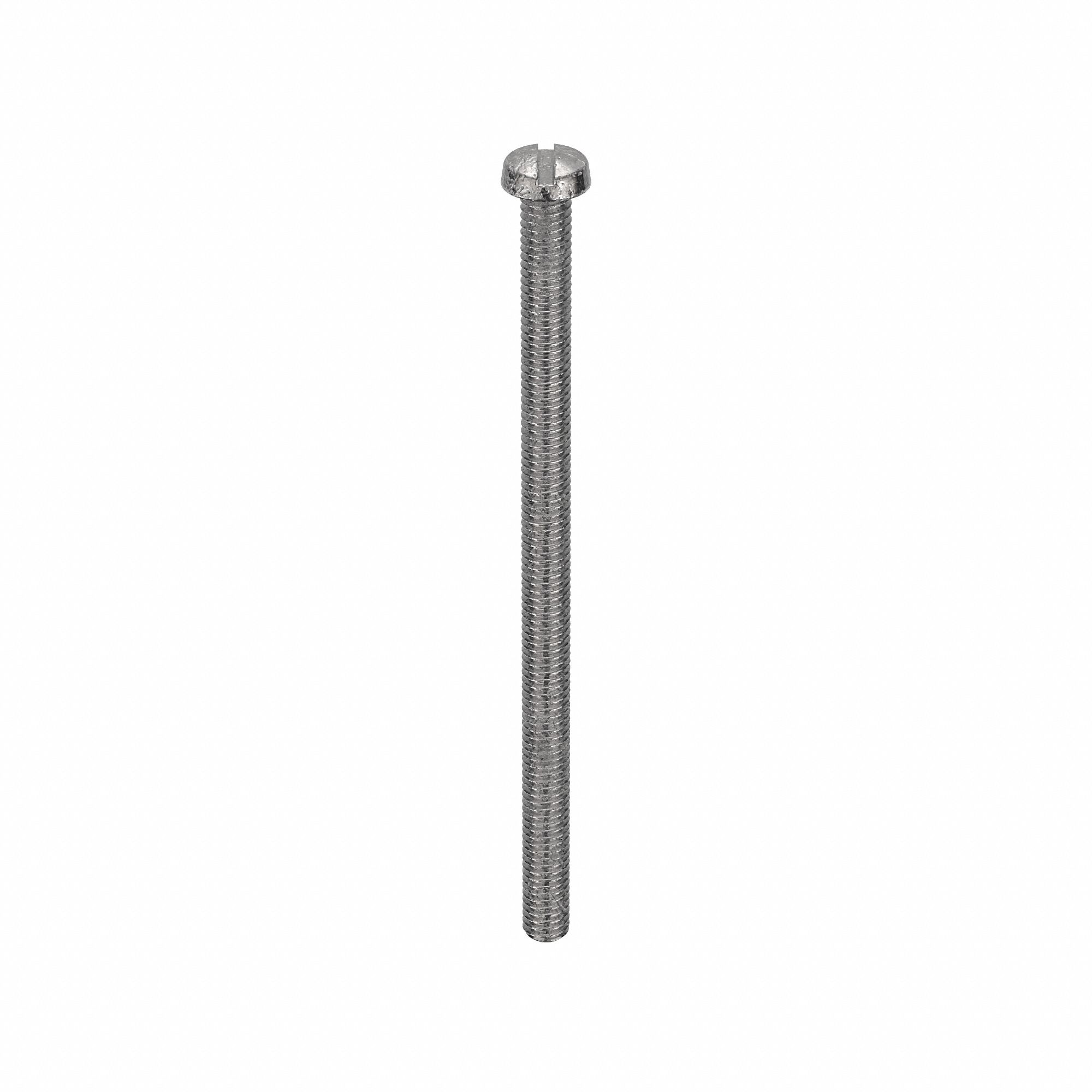 Machine Screw: M4x0.70 Thread Size, 70 mm Lg, 18-8, Stainless Steel, Plain, Cheese, Slotted, 25 PK