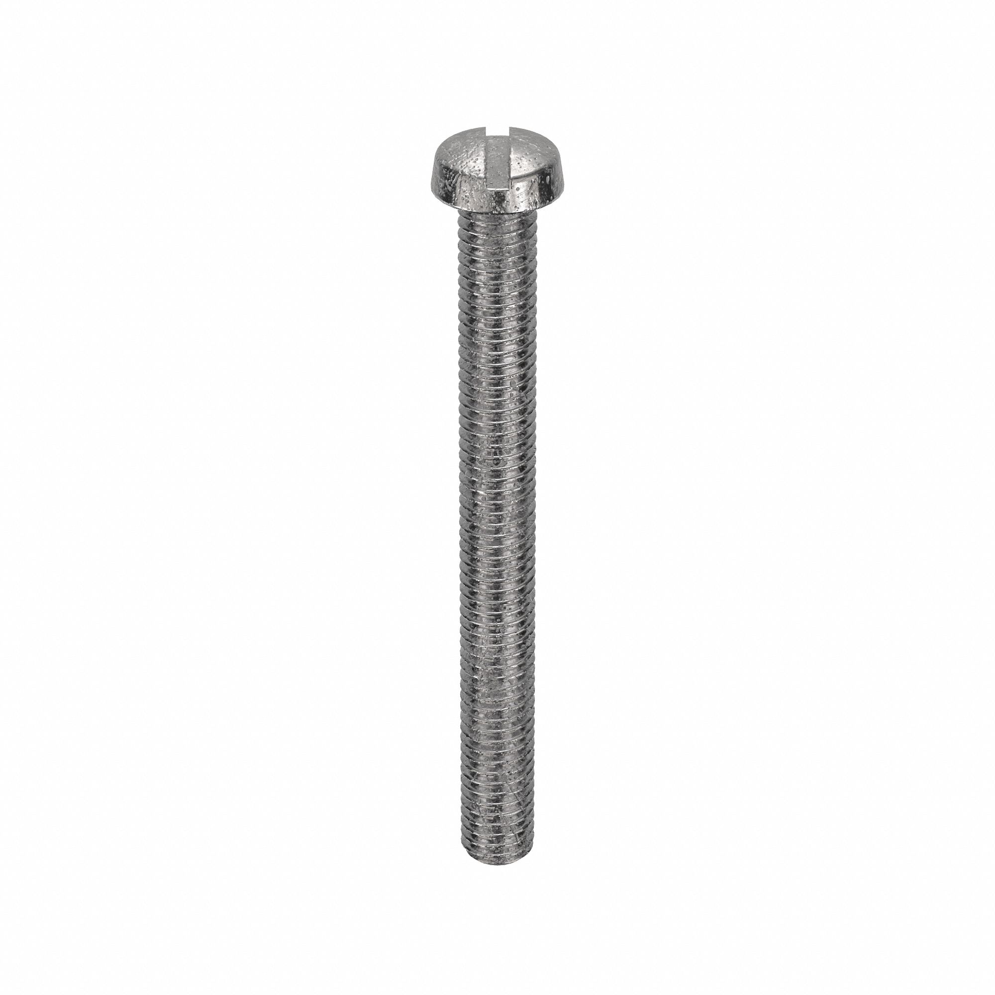 Machine Screw: M6x1.00 Thread Size, 60 mm Lg, 18-8, Stainless Steel, Plain, Cheese, Slotted, 10 PK