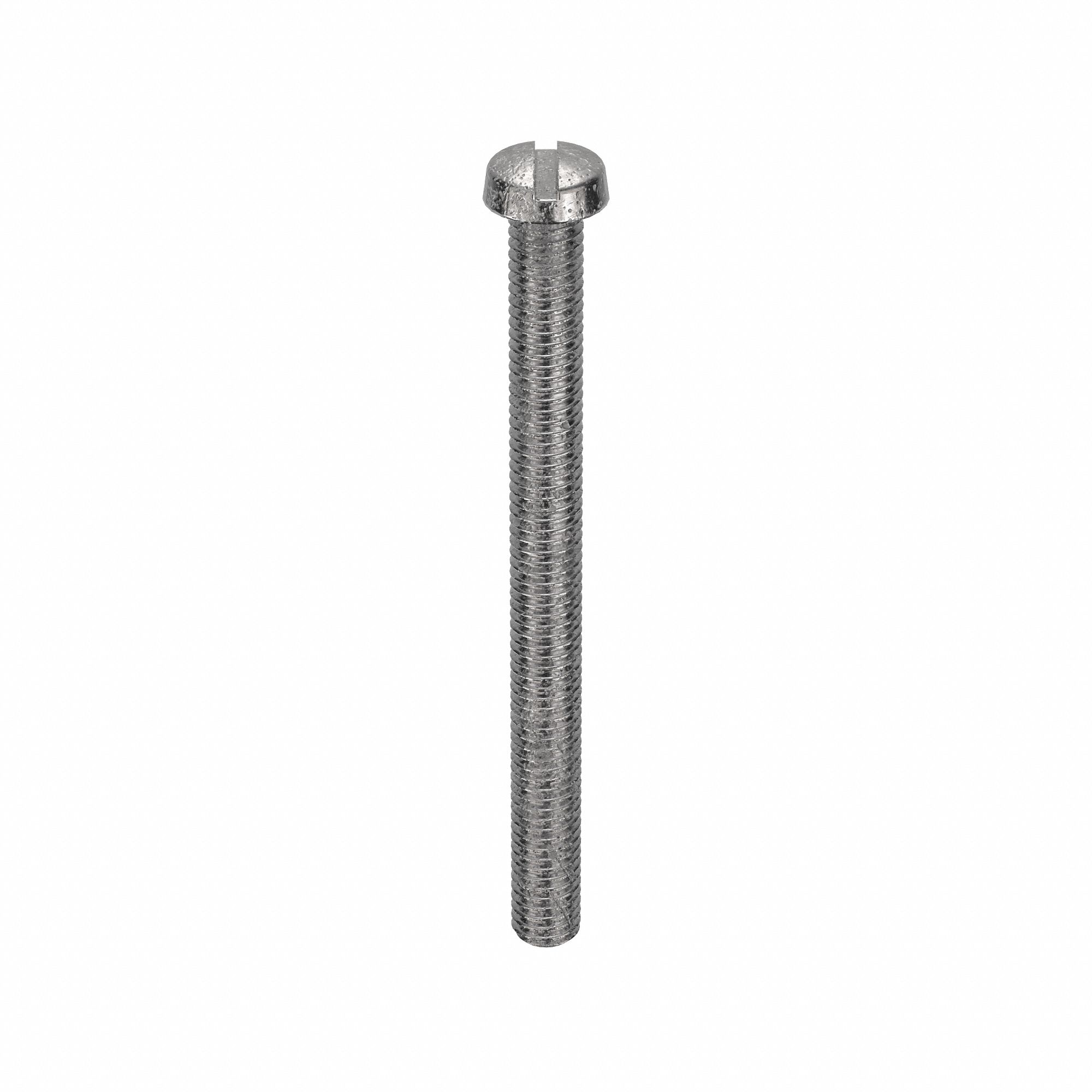 Machine Screw: M6x1.00 Thread Size, 70 mm Lg, 18-8, Stainless Steel, Plain, Cheese, Slotted, 10 PK