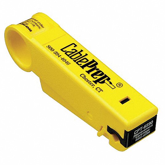 Cable Stripper: 1/4 in, For RG-59/RG-6 Cable Designation, 4 1/2 in Overall Lg, Steel, Less than 6 in
