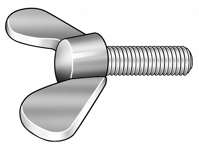 Thread Size 1//4-20 Spade-Head Thumb Screw Steel