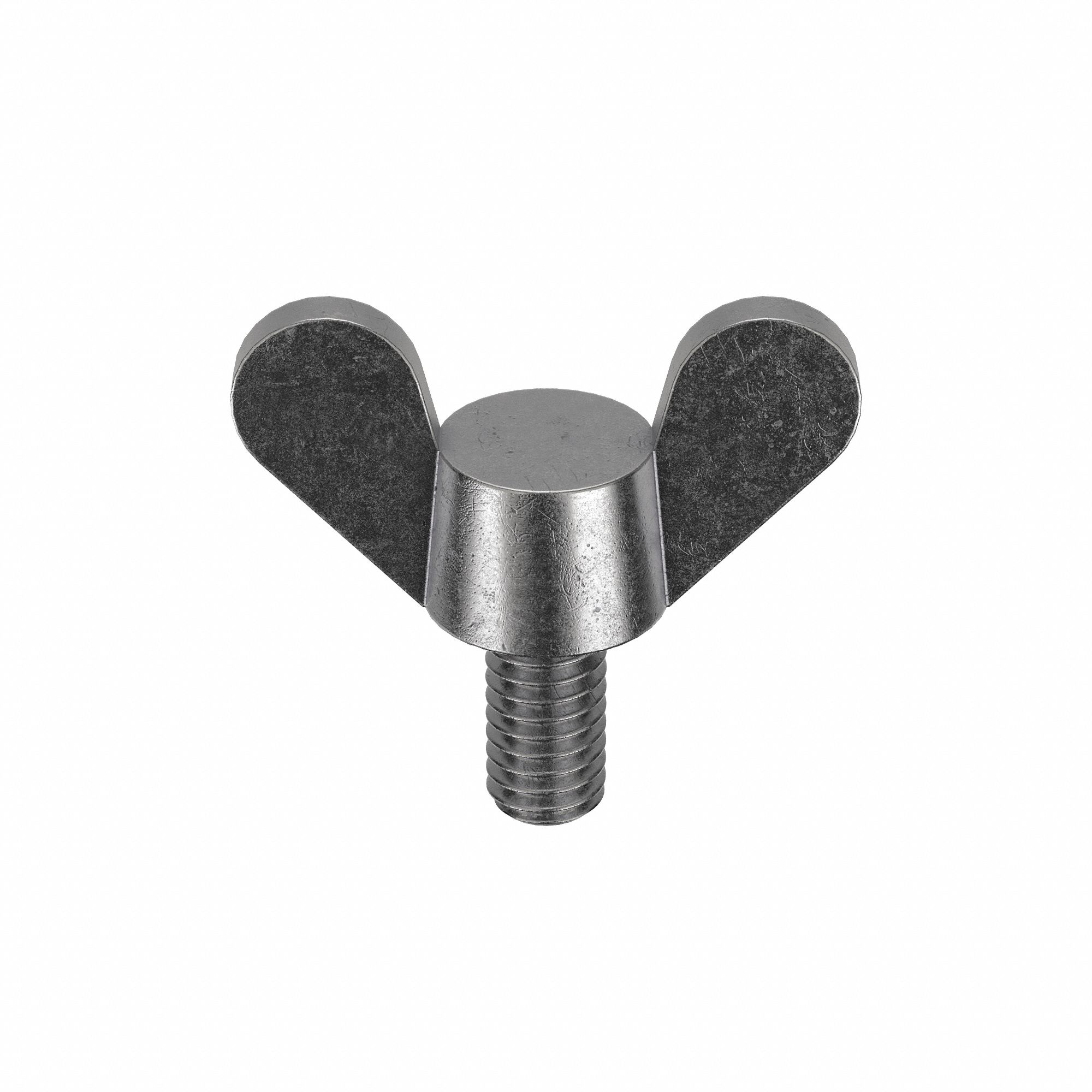 Thumb Screw: M4x0.70 Thread Size, 8 mm Lg, Smooth, Wing, Iron, Zinc-Plated