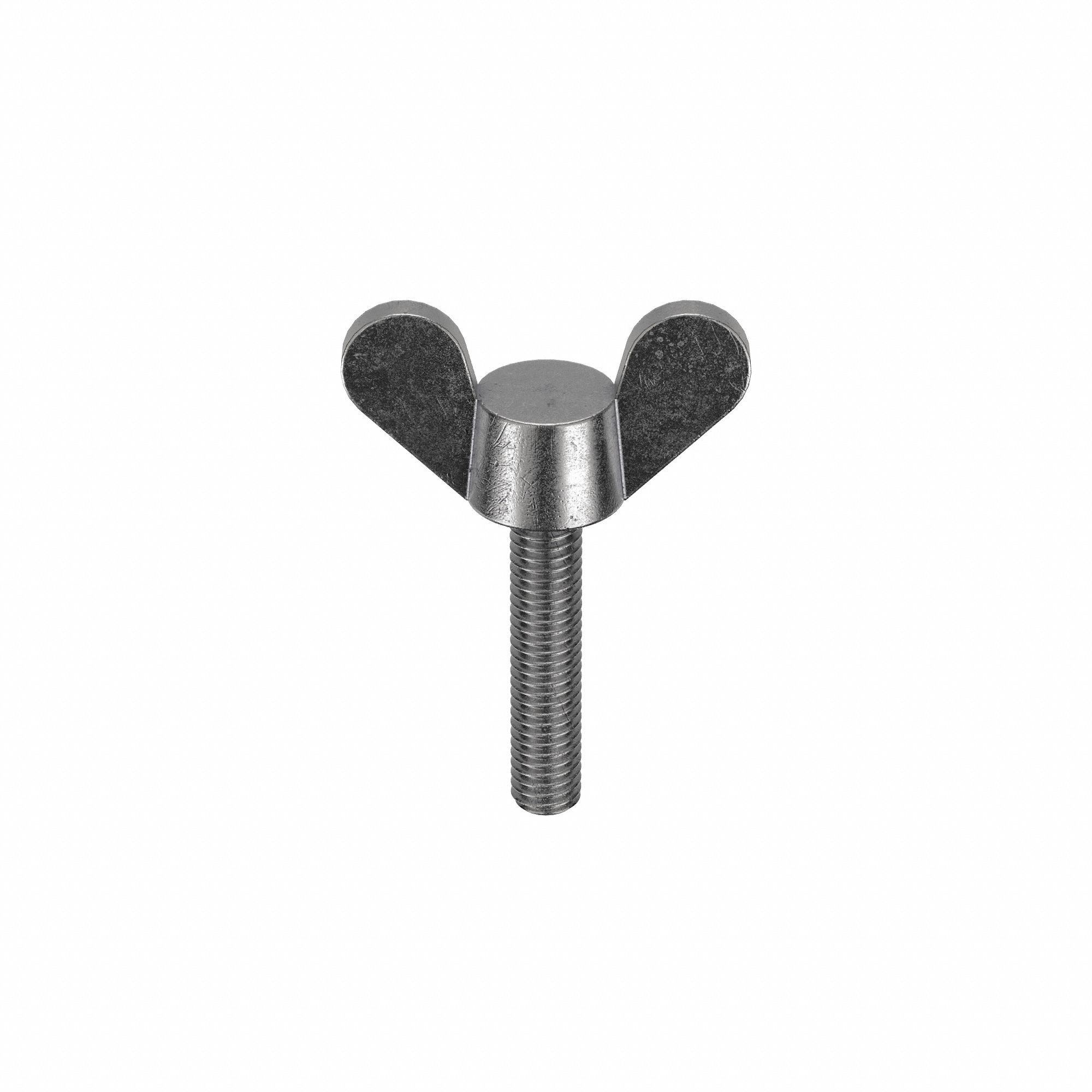 Thumb Screw: M6x1.00 Thread Size, 30 mm Lg, Smooth, Wing, Iron, Zinc-Plated