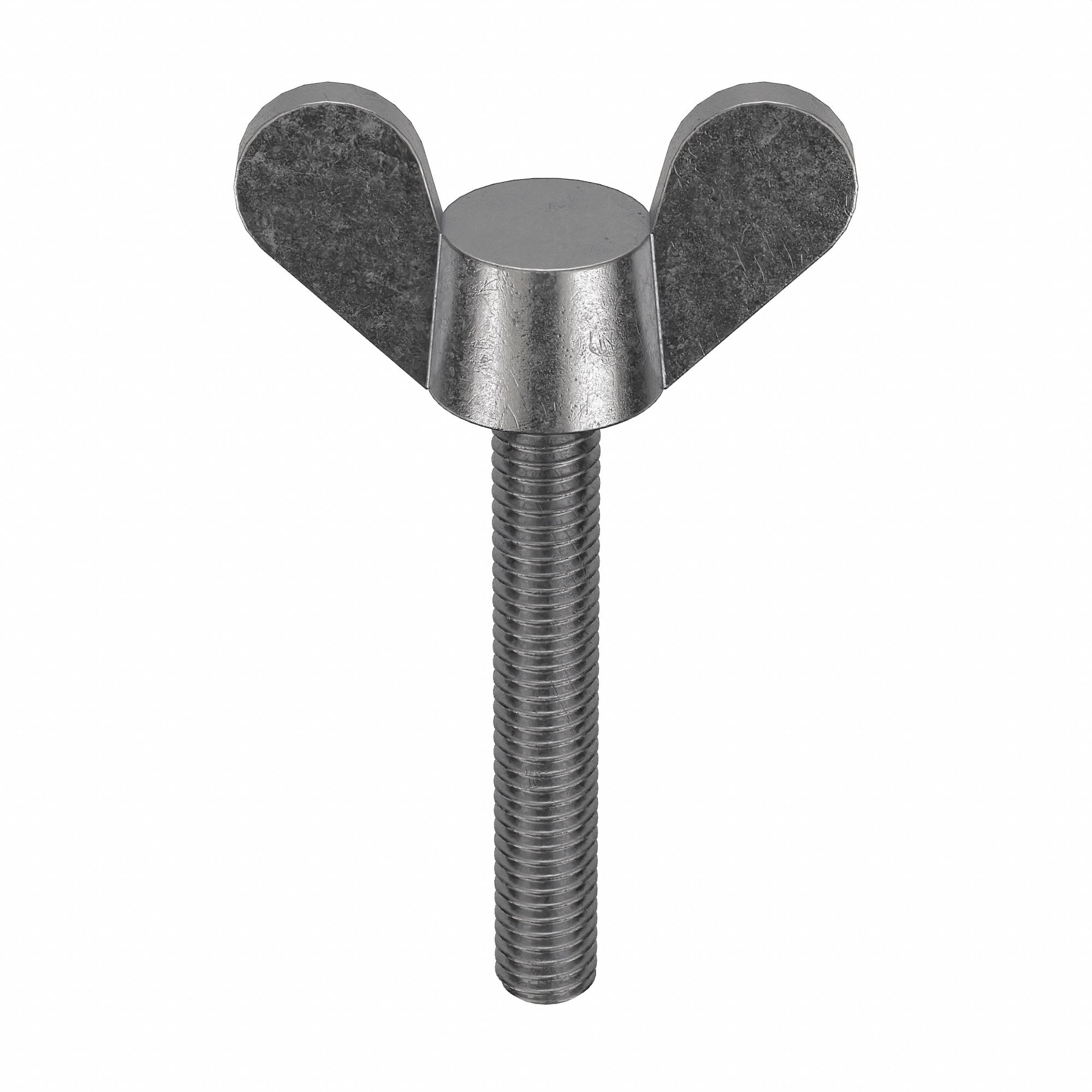 Thumb Screw: M6x1.00 Thread Size, 40 mm Lg, Smooth, Wing, Iron, Zinc-Plated