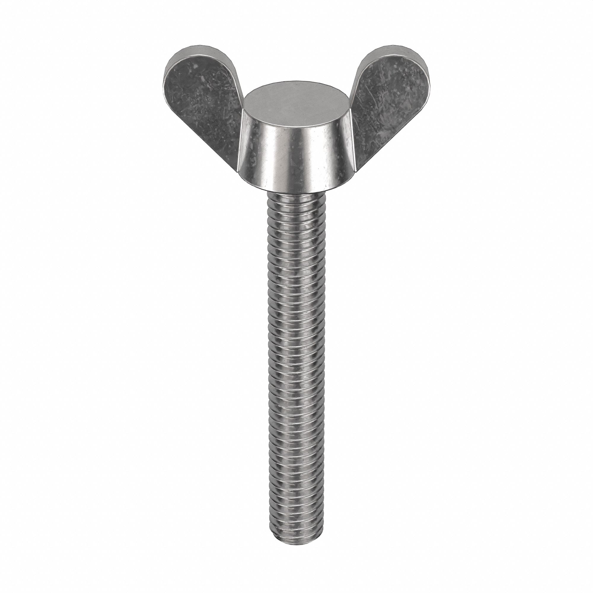 Thumb Screw: M4x0.70 Thread Size, 30 mm Lg, Smooth, Wing, 18-8, Stainless Steel, Plain