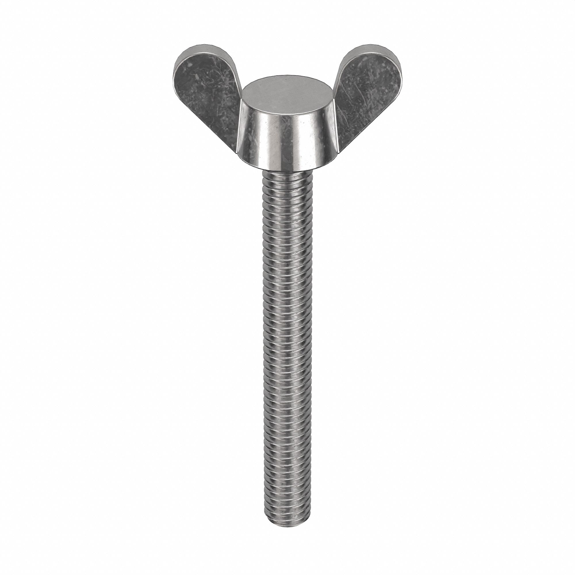 Thumb Screw: M4x0.70 Thread Size, 35 mm Lg, Smooth, Wing, 18-8, Stainless Steel, Plain