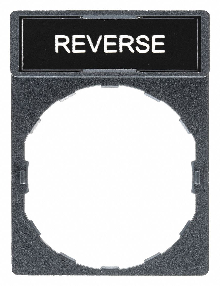 Legend Plate: 22 mm Panel Mounting Size, Rectangular, 1 5/8 in Overall Ht x 1 3/16 in Overall Wd